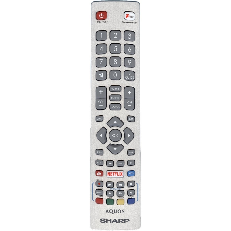Пульт Sharp Aquos Smart TV (Freeview Play, YouTube, Netflix)