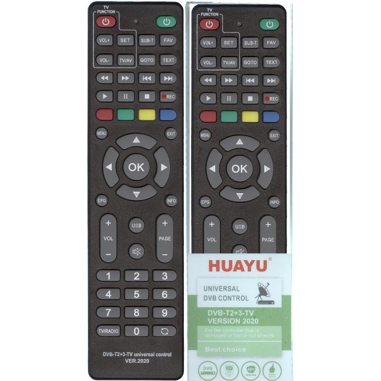 Пульт Huayu для приставок DVB-T2+TV! для DVB-T2 ресивера