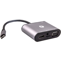 Aдаптер USB3.1 Type-CM HDMI +VGA+3XUSB +PD charging+TF+AUDIO, Aluminum Shell, VCOM CU425 (1/72)