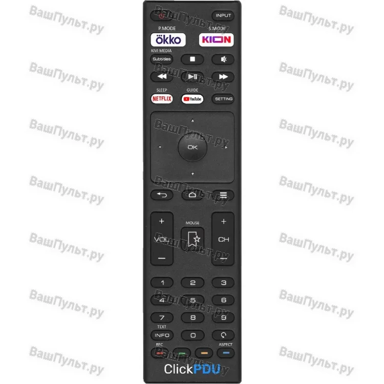 Универсальный пульт ClickPdu для KIVI RM-L1917 (для TV)