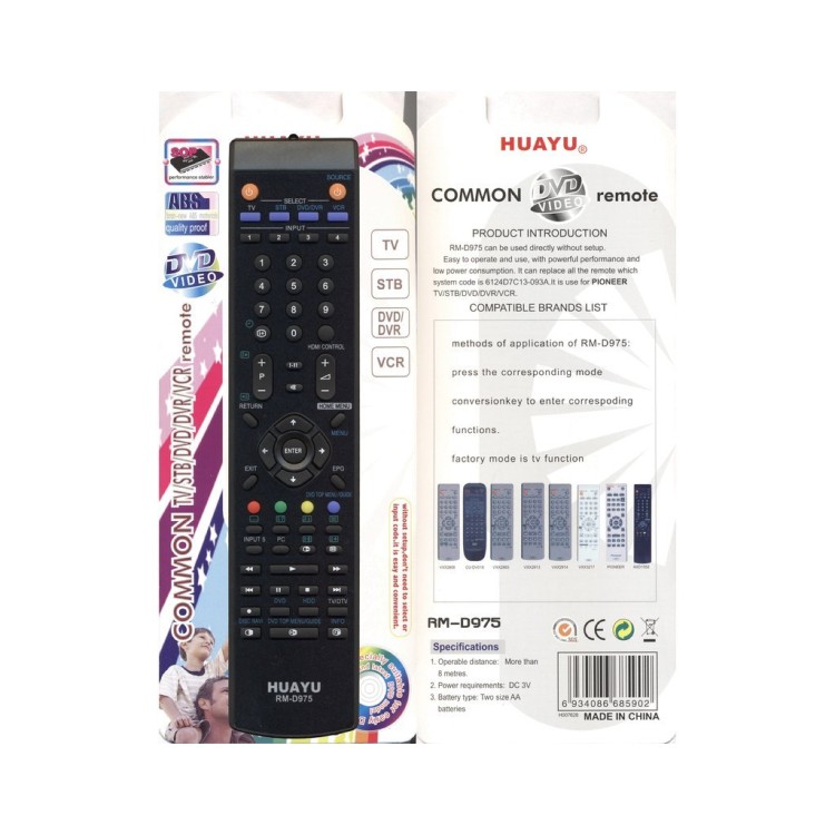 Универсальный пульт Huayu для Pioneer RM-D975