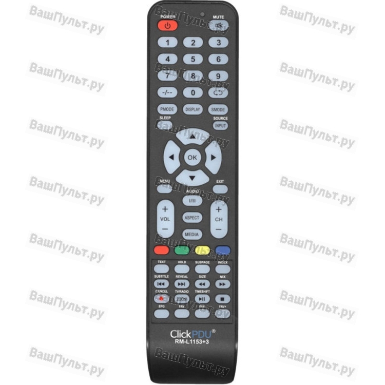 Универсальный пульт ClickPdu для Polar (Hyundai, Shivaki, Erisson, Akai, Mystery) RM-L1153+3