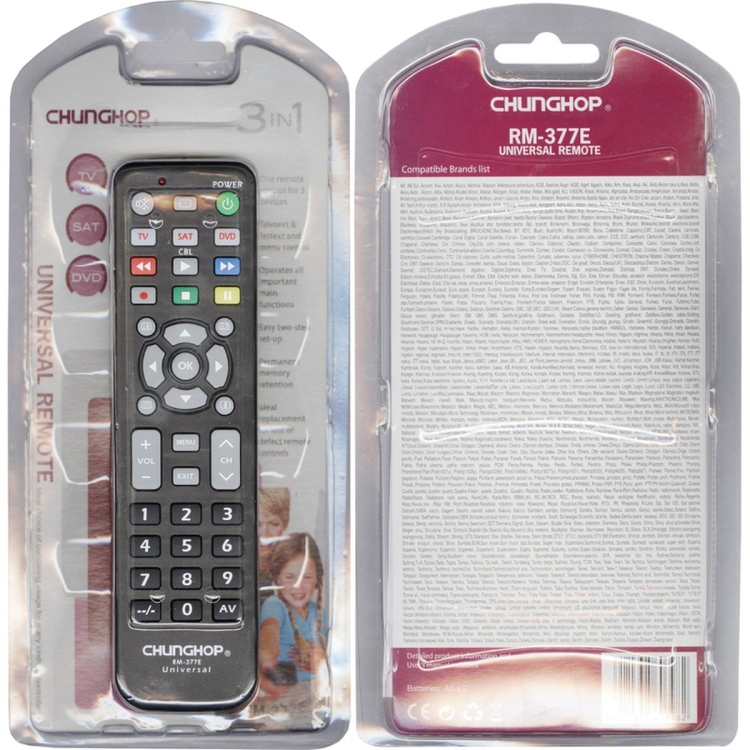 Универсальный пульт Chunghop RM-377E (для TV, SAT, DVD)