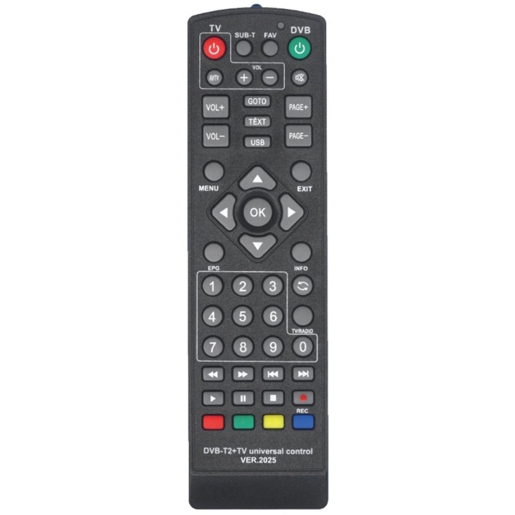 Универсальный пульт Huayu DVB-T2+TV (ver.2025 +IP TV)