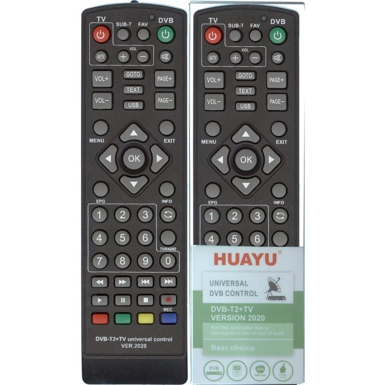 Универсальный пульт Huayu DVB-T2+TV ver.2020