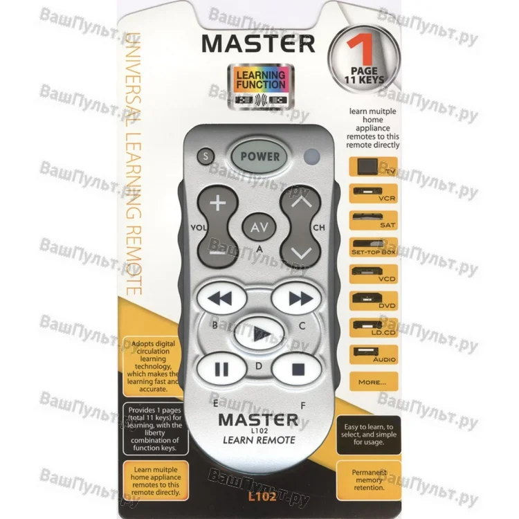 Универсальный пульт Master L102
