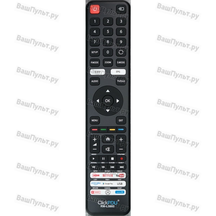 Универсальный пульт ClickPdu для Supra (Hyundai, Blaupunkt, Skyworth) RM-L5800 