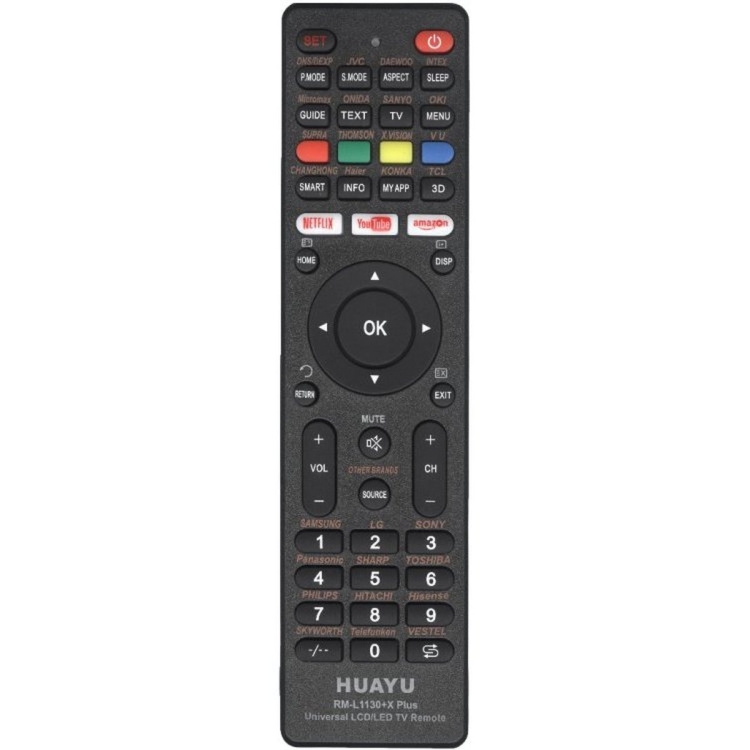Универсальный пульт Huayu для RM-L1130+X plus черный (для TV)