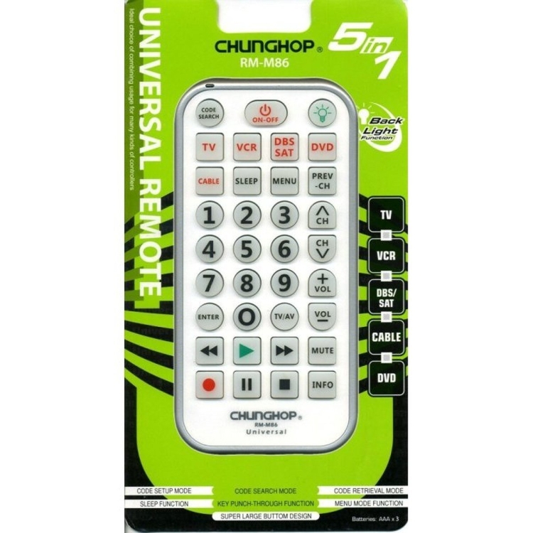 Универсальный пульт Chunghop RM-M86L