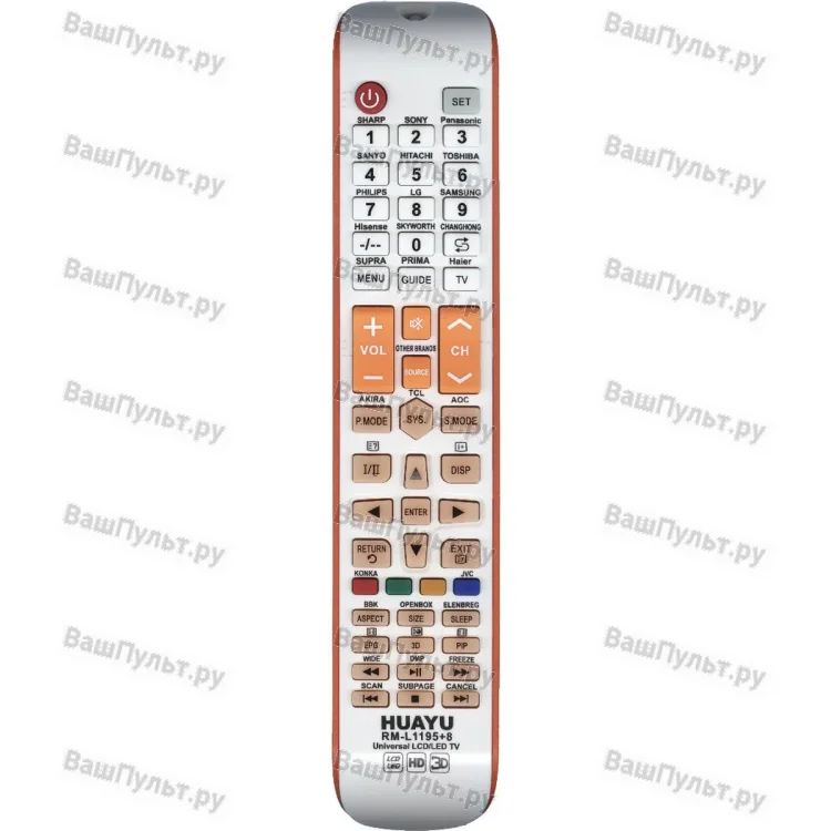 Универсальный пульт Huayu RM-L1195+8 оранжевый