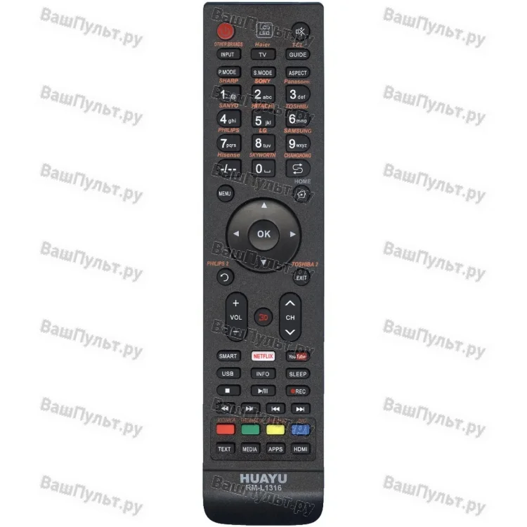Универсальный пульт Huayu RM-L1316 (для TV)